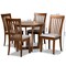 Baxton Studio Andi Modern and Contemporary Grey Fabric and Walnut Brown Finished Wood 5-Piece Dining Set 174-9879-10897-Zoro - alternate 7